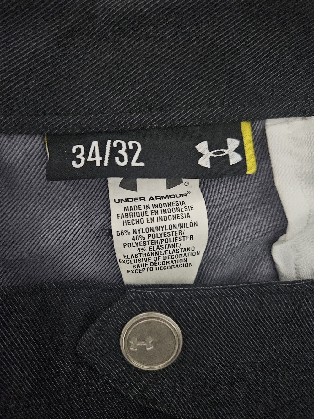 Under Armour Golf Pants Men's Size 34 Stretch Black